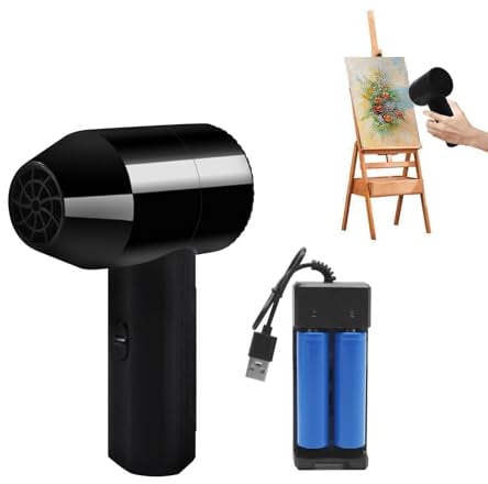 HASAIKA® Batterie-Haartrockner, USB Wiederaufladbarer Kabelloser Föhn, Tragbarer Haartrockner für Kunststudenten, natürliche lufttrocknende, schnell trocknende Gemälde
