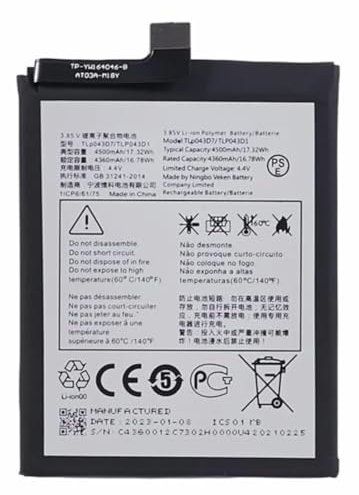 Audiosystem BATTERIA PILA per TCL 20 PRO 5G T810S T810H TLP043D1 TLP043D7 Con Capacità Originale 4500MaH RICAMBIO SOSTITUZIONE PILA