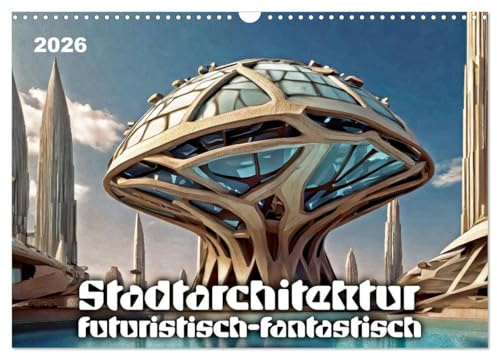 Stadtarchitektur, futuristisch-fantastisch (Wandkalender 2026 DIN A3 quer), CALVENDO Monatskalender: Visionen von Städten der Zukunft (CALVENDO Orte)