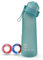 AROMA H20 Bouteille 650ML avec 2 goût pods, 1 paille, 2 brosses. 0 sucres, 0 calories, juste des arômes naturels. (Bleu opaque)