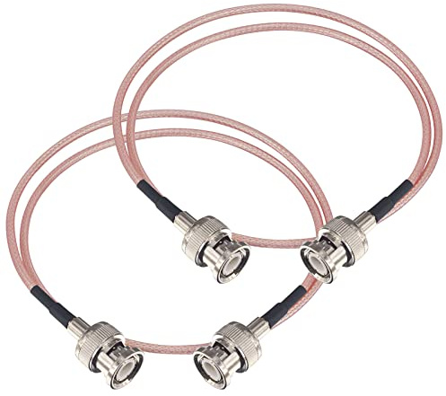 Boobrie 50CM BNC Kabel Stecker zu Stecker 50ohms BNC Verlängerungskabel RG316 Koaxial Pigtail HD-SDI CB Funkantenne für CCTV DVR Video Signale Antenne Tragbarer Amateurfunk Scanner 2er Pack