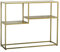 Table console moderne noir/doré avec étagères de rangement, petite table de canapé de 60 cm pour salon, entrée ou bureau, cadre en métal robuste, étagère compacte et support de présentation