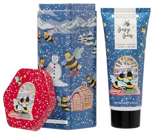 Heathcote & Ivory Hand Cream in a Tin 100ml, Moisturiser For Dry Hands, Shea Butter, Vitamin E, Thyme and Honey Scented, Travel Size, Beauty Gift For Her, Vegan and Cruelty Free