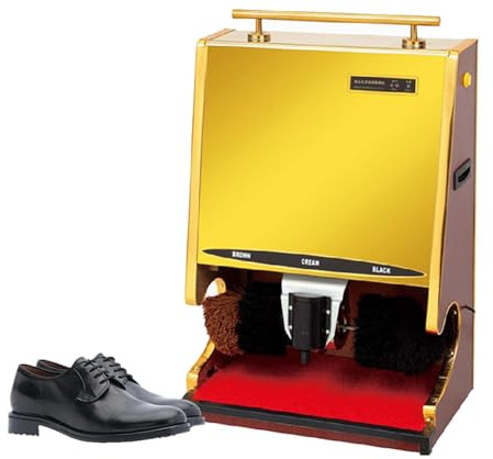 zhenmaster Machine À Cirage Chaussures Automatique Avec Capteur Sans Contact, Double Brosse Professionnelle, Réservoir Cire 150ml, Puissant Moteur Cuivre 1200W, Corps Titane, Usage Hôtel Bureau