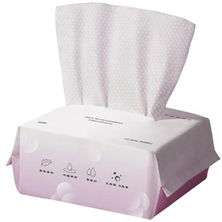 VINTORKY Disposable Face Wipes Pack Multi-purpose Soft Makeup Remover Pads Wet Dry Facial Cleansing Tissues for Travel Home Outdoor Use