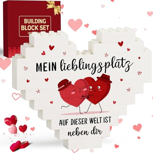 SoundZero Ich Liebe Dich Geschenke, Herzförmig Pinguin Baustein Puzzle | Herzförmig Pinguin Baustein Puzzle Decoration, Herzförmige Ornamente, Valentinstagsgeschenk Jahrestag Geschenke