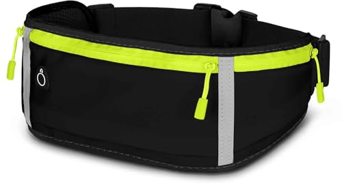 ONEFLOW Active Pro Laufgürtel für Poco F7 Lauftasche mit 3 Fächern, Atmungsaktiv, Sport Handytasche zum Joggen, Handy Bauchtasche Wasserdicht, Running Belt, Schwarz