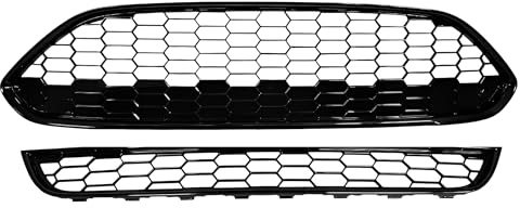 Passend für Ford Fiesta Wabengrill oben unten Sport Frontgrill Schwarz Glanz 2013-2017