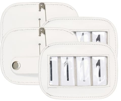Imperial Riding Turniernummern IRH Square, Eckige Startnummernhalter aus Leder, dreistellig, Set aus 2 Stück, Weiß, 1SIZE
