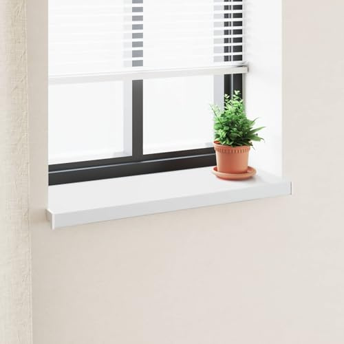 Generisch Moderne weiße PVC Fensterbank 60x30,5 cm, pflegeleicht, feuchtigkeitsbeständig, für Innen und Außen geeignet, einfache Montage mit handelsüblichem Kleber