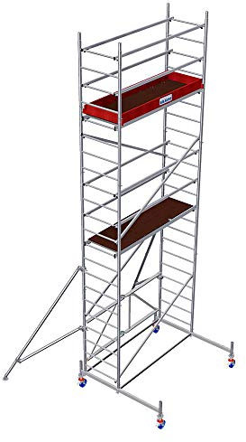 Rollgerüste Faltgerüst (Alu), Arbeitshöhe 6,8 m, Standhöhe 4,8 m,Gerüsthöhe 6 m, Gewicht 146,9 kg