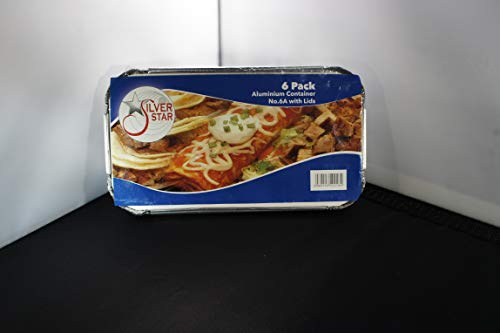 Uk Store 100 x ALUMINIUM FOIL FOOD CONTAINERS Large + LIDS No6a Order before 12 noon for same day dispatch weekdays only,L 20cm x W 10cm x D 6cm (approx).