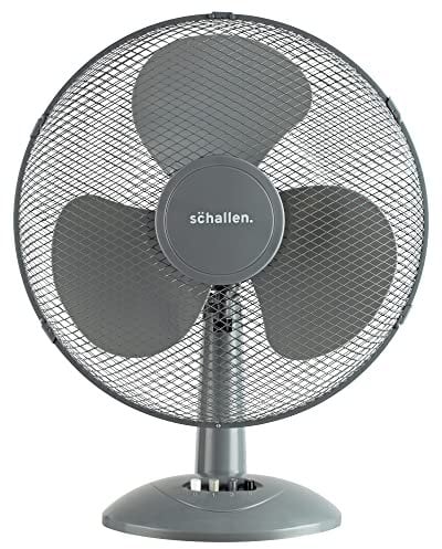 Schallen Home Work Office Electric 16 3 Speed Electric Oscillating Worktop Desk Table Air Cooling Fan (16, Grey)