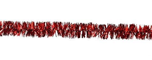 Creativery Weihnachtsgirlande 2cm x 3m - Lametta Girlande für Weihnachtsbaum 3m Weihnachtsgirlande // Silvester Karneval Weihnachten Deko Christbaumschmuck Girllande Weihnachtsbaum Lametta 20mm - Rot