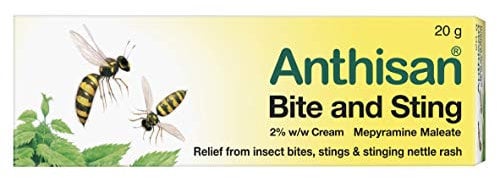 Anthisan Bite & Sting Cream Relief from insect bites, stings & stinging nettle rash, 20 g ( Pack of 1)