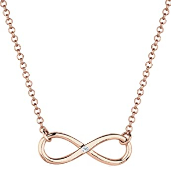 Elli DIAMONDS Halskette Damen mit Infinity Anhänger und Diamant (0.03 ct.) in 925 Sterling Silber
