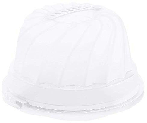 Rotho Fresh Kuchenbehälter für Gugelhupf mit Haube und Tragegriff, Kunststoff (PP) BPA-frei, weiss/transparent, (30.5 x 28.5 x 17.5 cm)