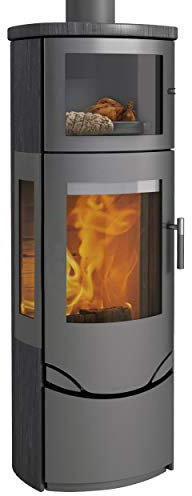 Lotus LO-327 Prio 7M Kaminofen Grau/Indian Night/Seitenglas, Rauchabgang oben/A