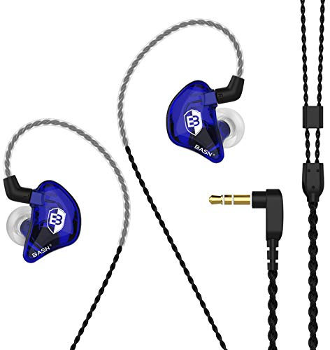BASN Bsinger BC100 in Ear Monitor Headphones Universal Fit Noise Isolating IEM Earphones for Musicians Singers Studio Audiophiles (Blue)