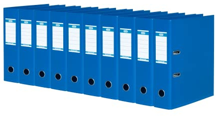 ELBA 100400541 Ordner Strong-Line 8 cm breit DIN A4 10 Stück doppelter Kantenschutz kobaltblau Möbelschonend - für den täglichen Gebrauch Zuhause oder im Büro