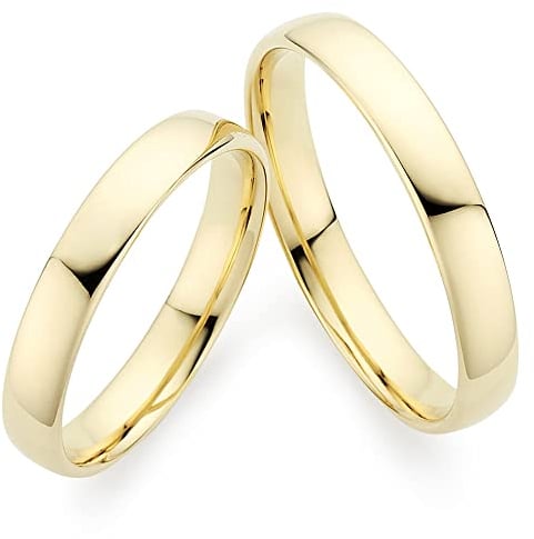 123traumringe Eheringe in 333 Gelbgold I Partnerringe mit Gravur & Etui I Gravierbare Eheringe mit Ringgröße 50-72 mm I Edle Verlobungsringe in 3 mm Breite & 1,3 mm Stärke I P21