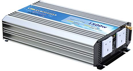 1500W pure sine wave AC power inverter 12V battery to 240V mains electricity (peak power 3000W) with wireless On/Off remote control