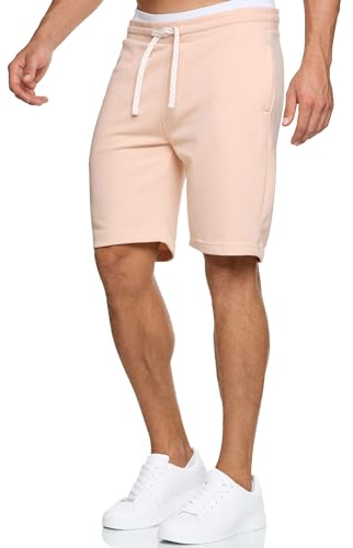 Indicode Hommes Aldrich SweatShorts | Pantalon Court de survêtement à Cordon de Serrage Cameo Rose XL