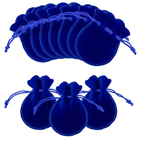 nbeads 100 Stück Kordelzug Samtbeutel, 7.5x9.5cm mittelblaue Kalebasse Form Kordelzug Schmuckbeutel Kleine Süßigkeiten Geschenktüten Kordelzug Taschen Für Partei Weihnachten Hochzeit Geburtstagsfeier
