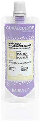 HAIRMED - Cura e Colore - Maschera Riflessante Capelli - Bagno di Colore Senza Ammoniaca - Gloss C0 - Platino - 40 ml