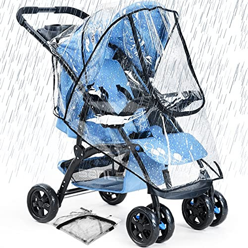 O³ Habillage Pluie Universelle pour poussette-Housse de Pluie Universelle pour Poussette-Étanche et Durable Protege de la pluie