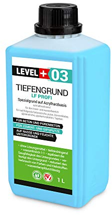 LEVEL PLUS 03 Tiefengrund LF Profi 1L, Grundierung für saugende Untergründe, Tiefgrund Konzentrat 1:1, Haftgrund unter Flüssigfolie Klebstoffe Zementmörtel