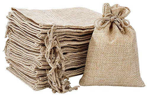 MaoXinTek Jutesäckchen Baumwolle Säckchen mit Kordelzug, Klein Geschenk-säckchen für Schmuck Hochzeit Party Weihnachte DIY Handwerk, 20 Stück, 13,5x10cm