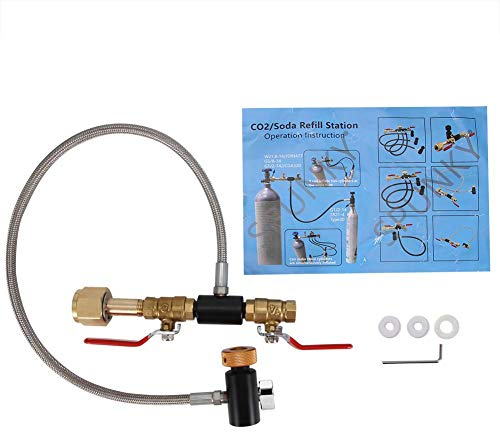 G1/2 CO2 Zylinder Nachfülladapter mit Schlauch zum Befüllen von Tank Soda Maker Direktadapter(With pressure gauge 24 inches)