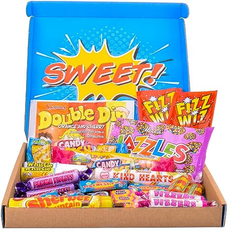 Thornton & France Retro Sweets Gift Box Hamper | Nostalgic Treats & Candy From 70s & 80s | Letterbox Hamper Gift Set (39 items) | Penny Post'