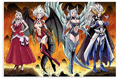 HUANGCHOU Anime-Poster Fairy Tail Mirajane 38 Leinwand Poster Schlafzimmer Dekor Sport Landschaft Büro Zimmer Dekor Geschenk 50 x 75 cm Rahmen:
