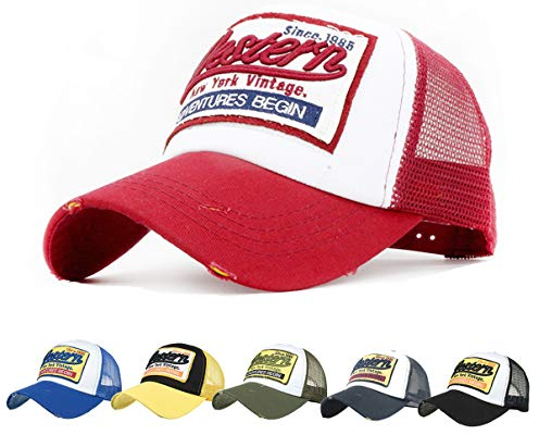 CheChury Unisex Baseball Cap Mode Sommer Kappe Mesh Hüte Hip Hop Baseballmütze Kappe für Herren und Damen Snapback Vintage Used Look Retro Mütze