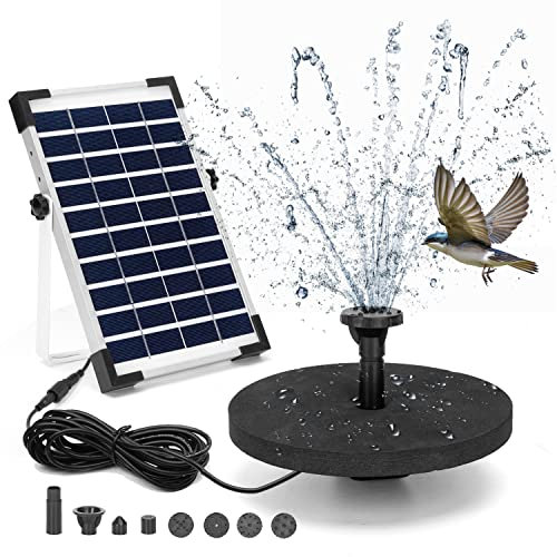 Nobleza 5W Solare Pompa per Fontana Giardino da laghetto con Pannello a batterie Fontana Solare Galleggiante con 6 Stili di Fontana per Giardini, Giochi d'Acqua, vasche per Uccelli, stagni