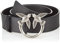 Pinko Damen Love Birds Gürtel aus Leder, Z99o_schwarz-Old Silver, M