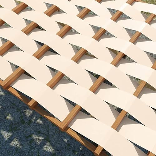 Giuri Tessuti - Fascia OMBREGGIANTE in 100% PVC al Metro, Effetto Laccato, per Pergola e Gazebo (Panna, 50 CM)