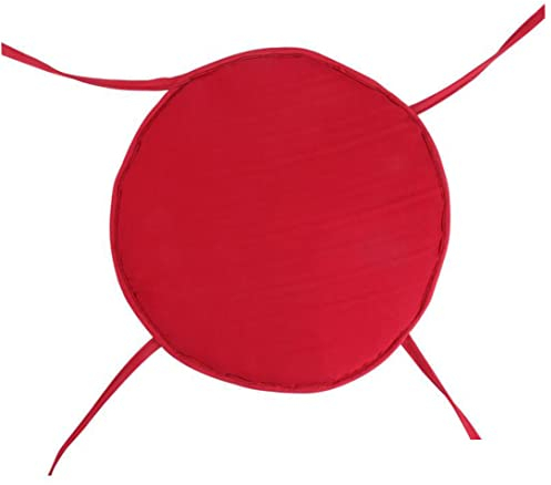 Snner Sitzkissen Runde Stuhlkissen Tie-on Rutsch Hocker Sitzpolstermatte für Möbelgarten 30cm Rot