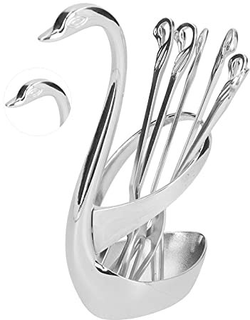 XINL Stoviglie, Forniture da Cucina Posate Piene di Sapore Artistico per Negozio di Dolci Latte Tea Shop per Casa Ristoranti, Bar(d'Argento)