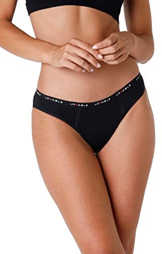 Lovable sous-vêtements pour Femmes avec Stark Fluss Culotte menstruelle Flux abondant Slip de Cycle menstruel, Noir, XS