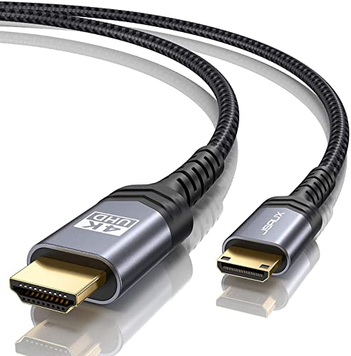 JSAUX Cable Mini HDMI a HDMI de 4,5 m, alta velocidad [4K @60Hz, 2K @120Hz, 18Gbps] Cable HDMI 2.0 Support 3D, HDR, ARC, bidireccional, compatible con cámara, portátil, proyector, HDTV, monitor,