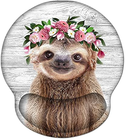 AOKSUNOVA Ergonomisches Mauspad mit Gelkissen Faultier Mousepad mit Handauflage Mauspad mit Motiv Cute