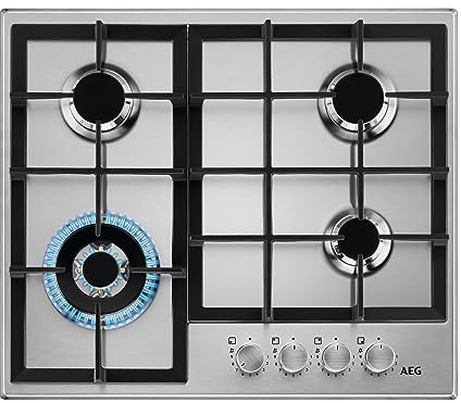 AEG HGB64420SM Gaskochfeld Autark 60 cm Silber 4 Brenner Edelstahl