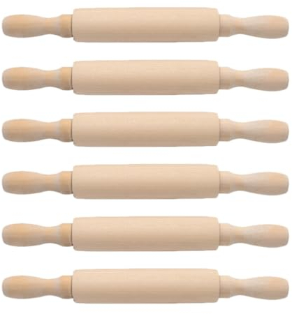 Luxshiny 6 Stück Mini-Nudelholz Aus Holz Für Kinder Kleine Holzrollen Für Kunst Und Basteln Backen Von Plätzchenteig Kochen Von Ton