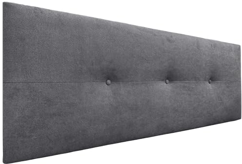 DHOME AQUALINE Pro Kopfteil aus Kunstleder oder Stoff für Kopfteile, gepolstertes Kopfteil, luxuriöses Bett (Stoff Aschgrau, 135 cm (Betten 120/135/140))