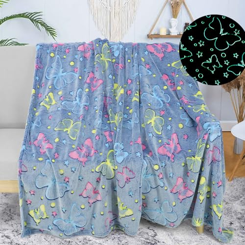 Kuscheldecke für Kinder, Decke Leuchtend Im Dunkeln Kuscheldecke Geschenke Jungs Kinder, Super Weiche und Warme Decke
