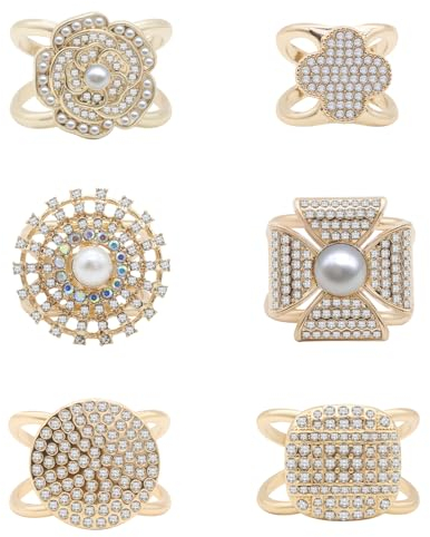 Oenothera 6 Stücke Schalring Clip, Goldene Schalschnalle, Schalring Moderner Verschluss, Schal Verschluss Ring, Für Damenschals Und Seidenschals Verwende（C）