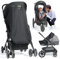 Orzbow Sonnensegel Kinderwagen UV Schutz 50+,Sonnenschutz Kinderwagen Buggy Universal mit Sichtfenster,Sonnenverdeck Kinderwagen Atmungsaktiv Reißfester mit Lycra-Gewebe,Blockiert 99% der UV,Schwarz